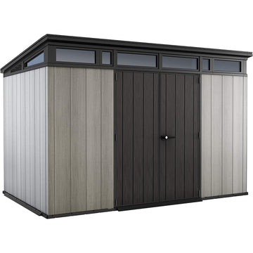 Keter 11’x 7′ Artisan Heavy Duty Plastic Pent Shed – Grey-oakleysgardenmachine- Free shipping