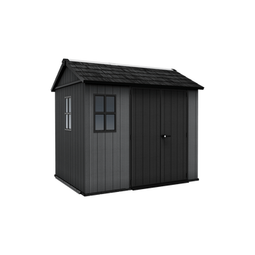 Keter 9x7.5 Newton Plus Side Entry Plastic Shed – Dark Grey