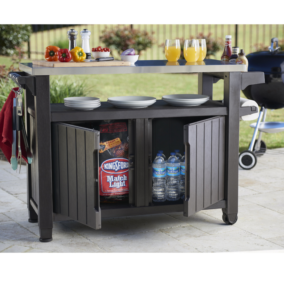 Keter Unity BBQ Table Double in Anthracite
