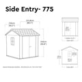 Keter 7′ x 7.5′ Newton Plus Side Entry Plastic Shed – Dark Grey-oakleysgardenmachine- Free shipping