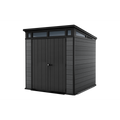 Keter 7’x 7′ Cortina Heavy Duty Plastic Pent Shed – Dark Grey-oakleysgardenmachine- Free shipping
