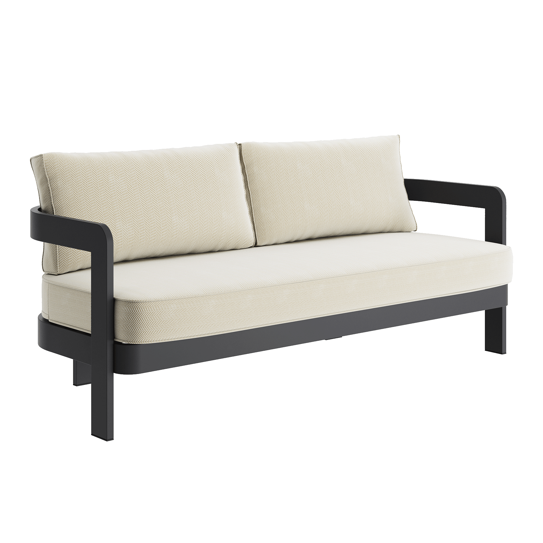 N3 Kohl Three Seater Sofa Pearl Herringbone