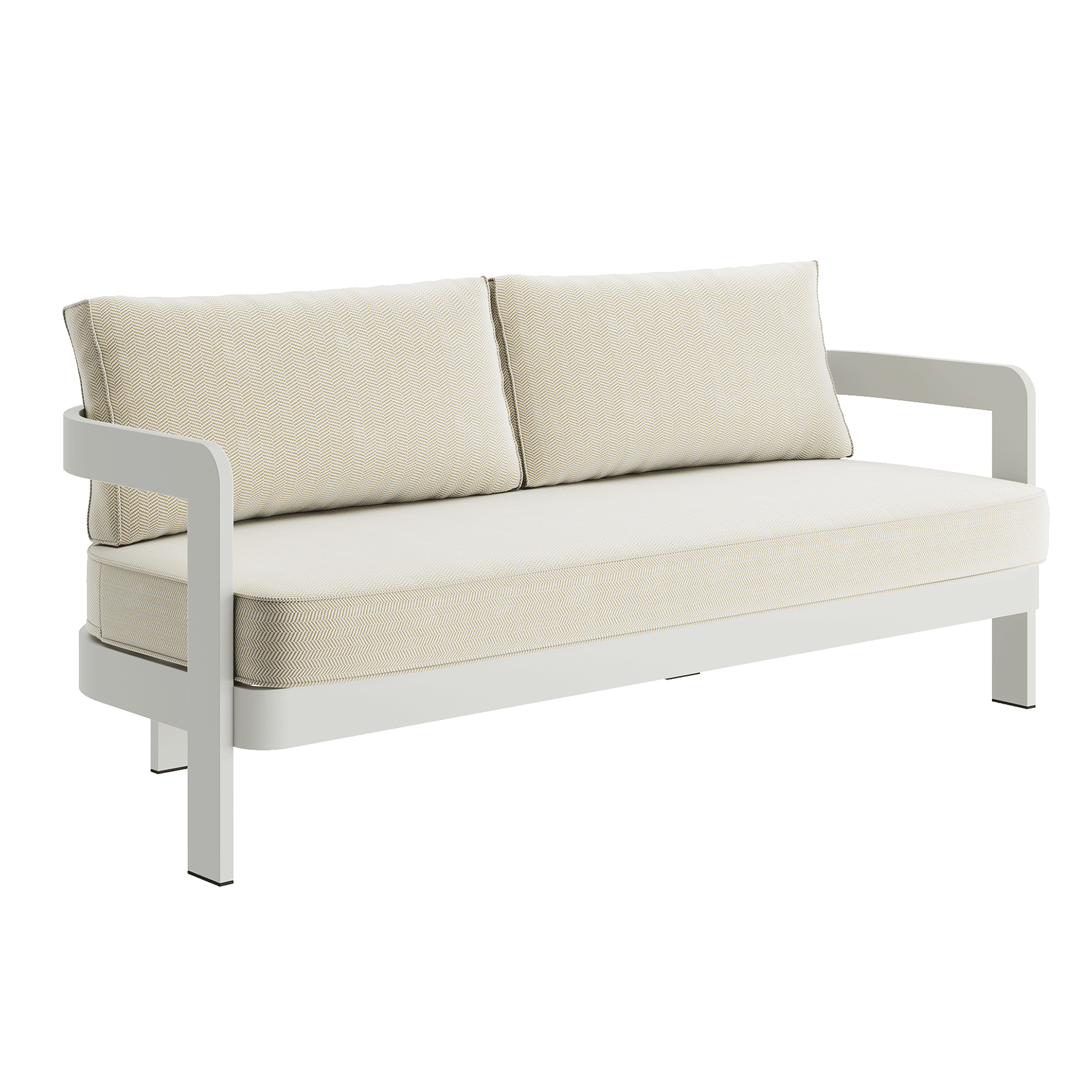 N3 Stone Three Seater Sofa Pearl Herringbone